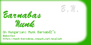 barnabas munk business card